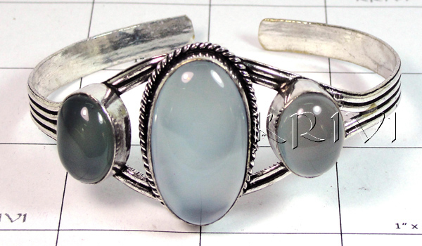 KBLL09033 White Metal Jewelry Cuff Bracelet