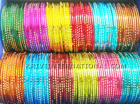 KKKT06040 12 dozen bangles in 12 different colours with handiwork