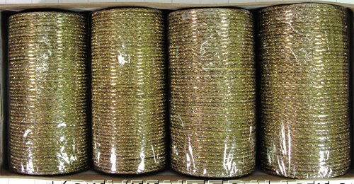 KKLL09A04 16 Dozen Green Metallic Bangles with Glitter Handiwork