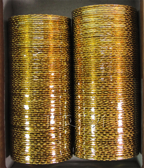 KKLL10B04 12 Dozen Golden Metallic Bangle Choori
