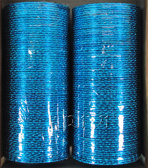 KKLL10C04 12 Dozen Blue Metallic Bangle Choori