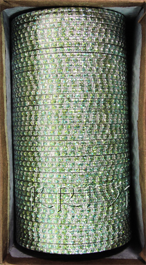 KKLL10C05 4 Dozen Green Metal Bangles Choori with Glitter Handiwork