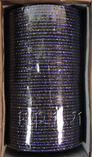 KKLL10D07 4 Dozen Blue Metal Bangles Choori with Glitter Handiwork