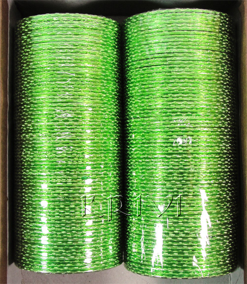 KKLL10G04 12 Dozen Green Metallic Bangle Choori