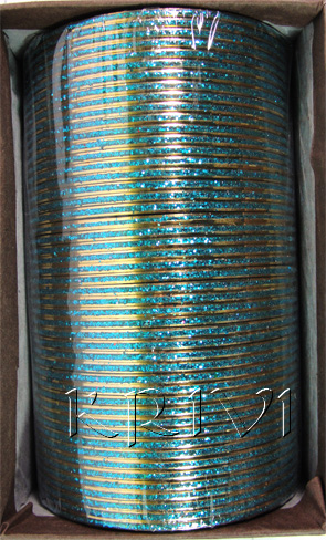 KKLL10H06 4 Dozen Blue Metal Bangles Choori with Glitter Handiwork