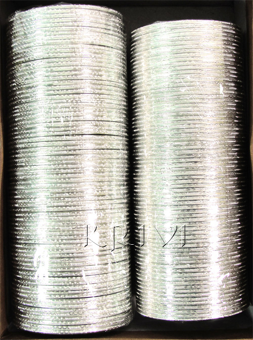 KKLL10I04 12 Dozen Silver Metallic Bangle Choori