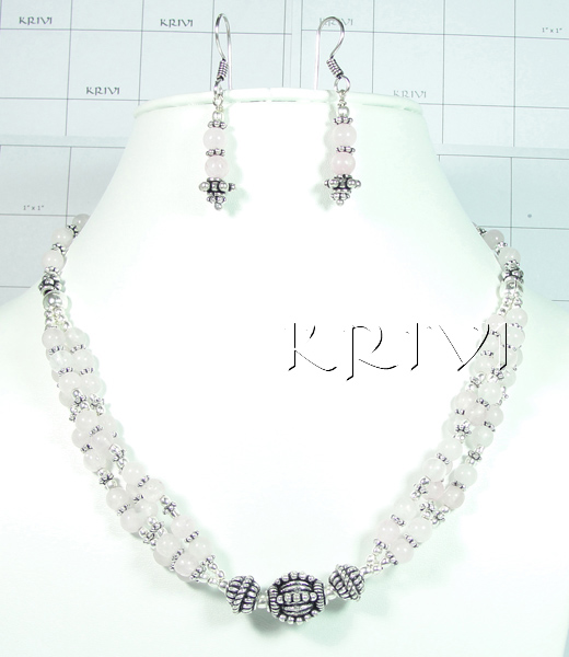KNLL09003 Elegant German Silver Necklace Earring Set