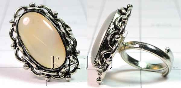 KRLL09015 Fashionable German Silver Gemstone Ring