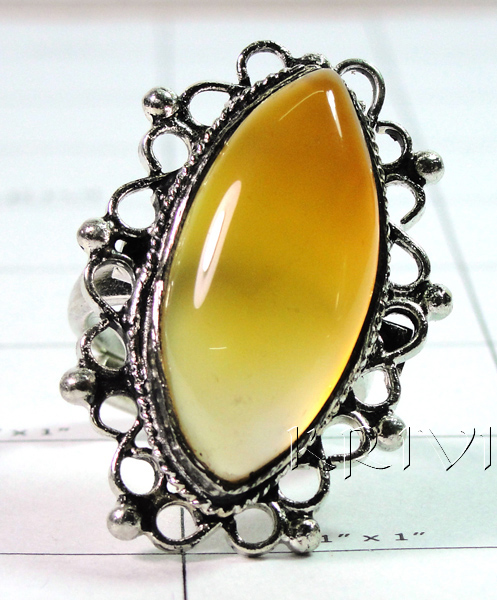 KRLL09017 Fashionable German Silver Gemstone Ring