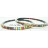 KKLK03065 A pair of acrylic bangles with inbuilt fabric work