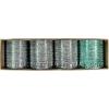 KKLL10D02 12 Dozen Grey & Blue Metallic Bangles Choori with Glitter Handiwork