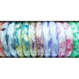 KBKT07014 6 pairs of acrylic bangles in assorted colours