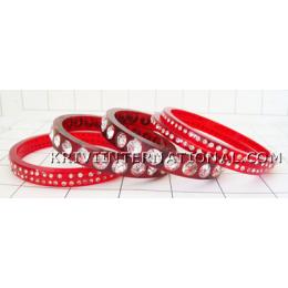 KKLK06023 2 broad and 4 thin acrylic bangles with stones handiwork