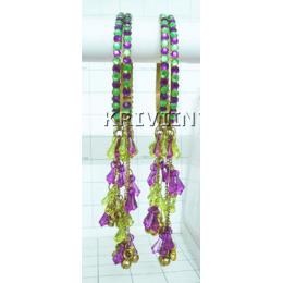 KKLL02B03 4 Thin Bangles with colored stones & Hangings