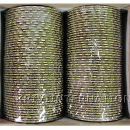 KKLL09C02 8 Dozen Green Metal Bangles with Antic & Shimmer Work