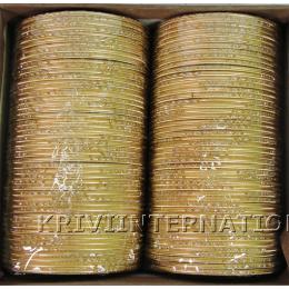 KKLL09C03 8 Dozen Gold Metallic Bangles with Glitter Handiwork