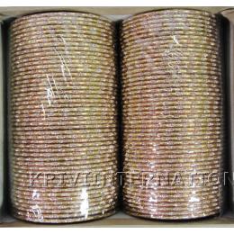 KKLL09D02 8 Dozen Gold Metal Bangles with Antic & Shimmer Work