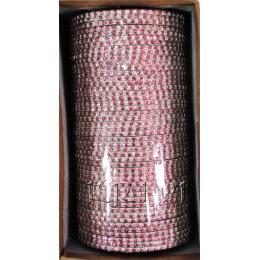 KKLL10A05 4 Dozen Pink Metal Bangles Choori with Glitter Handiwork