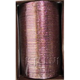 KKLL10A06 4 Dozen Pink Metal Bangles Choori with Glitter Handiwork