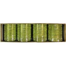 KKLL10C02 12 Dozen Green Metallic Bangles Choori with Glitter Handiwork