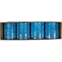 KKLL10F02 12 Dozen Blue Metallic Bangles Choori with Glitter Handiwork