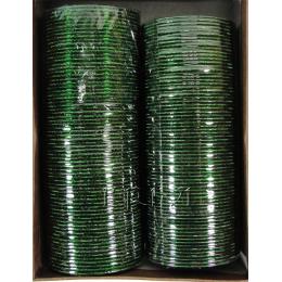 KKLL10H04 12 Dozen Green Metallic Bangle Choori 