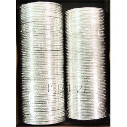 KKLL10I04 12 Dozen Silver Metallic Bangle Choori 