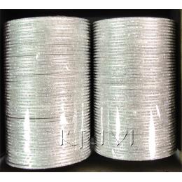 KKLL10J03 8 Dozen Silver Metal Bangles Choori with Glitter Handiwork