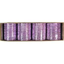 KKLL10K02 12 Dozen Purple Metallic Bangles Choori with Glitter Handiwork