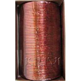KKLL10N06 4 Dozen Red Metal Bangles Choori with Glitter Handiwork