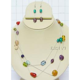 KNKS06002 Multi String Delicate Fashion Necklace Set