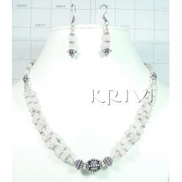 KNLL09003 Elegant German Silver Necklace Earring Set