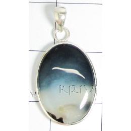 KPLL09022 Fancy White Metal Onyx Pendant