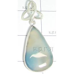 KPLL09024 Designer Style White Metal Onyx Pendant