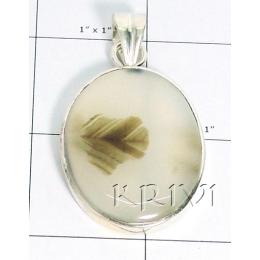 KPLL09027 Lovely White Metal Onyx Pendant