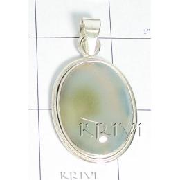 KPLL09044 Best Quality White Metal Onyx Pendant