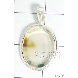 KPLL09053 Luxirious White Metal Onyx Pendant