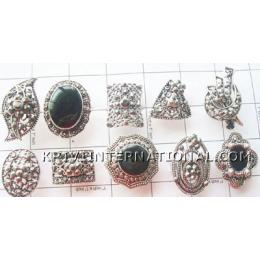 KWKS07003 Lot of 10 large rings with stones and intricate carving