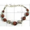 KBLL09B11 White Metal Jewelry Sun Stone Bracelet