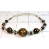 KBLL09C11 White Metal Jewelry Tiger Eye Bracelet