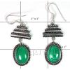 KELL09010 Geman Silver Malakite Gemstone Earring