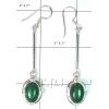 KELL09011 Geman Silver Malakite Gemstone Earring