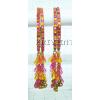 KKLL02C03 4 Thin Bangles with colored stones & Hangings