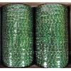 KKLL09A01 8 Dozen Green Metallic Bangles with Glitter Handiwork