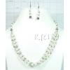 KNLL09002 White Metal Jewelry Necklace Earring set