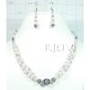 KNLL09003 Elegant German Silver Necklace Earring Set