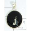 KPLL09026 Stunning White Metal Onyx Pendant