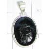 KPLL09036 Latest White Metal Carved Onyx Pendant