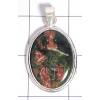 KPLL09119 Exotic White Metal Unakite Pendant