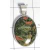 KPLL09120 Fancy White Metal Unakite Pendant